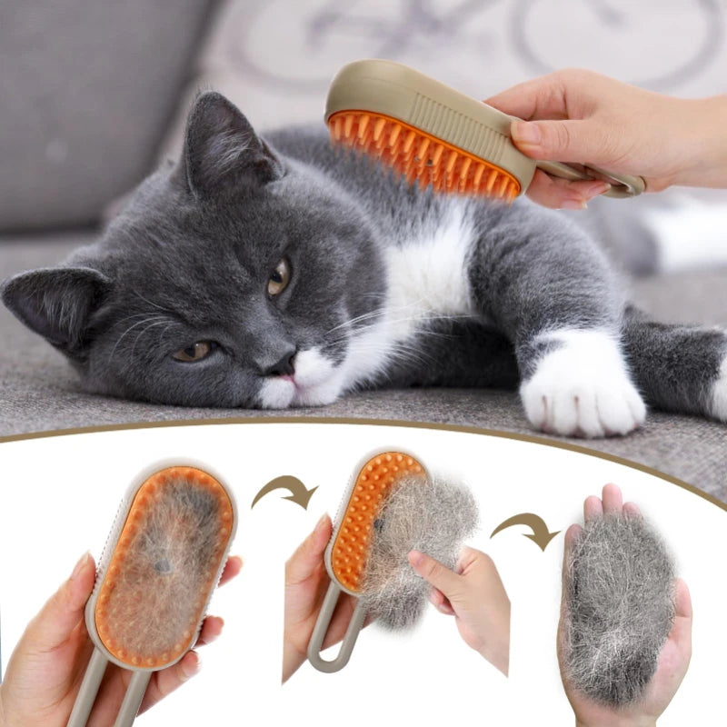 Steam Brush Cat Brush Cats Vaporizer Pet Hair Brush Remover Pets Cleaning Steamy Spray Massage Comb 3In1 Grooming Supplies