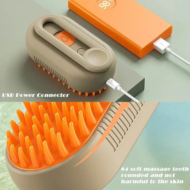 Steam Brush Cat Brush Cats Vaporizer Pet Hair Brush Remover Pets Cleaning Steamy Spray Massage Comb 3In1 Grooming Supplies