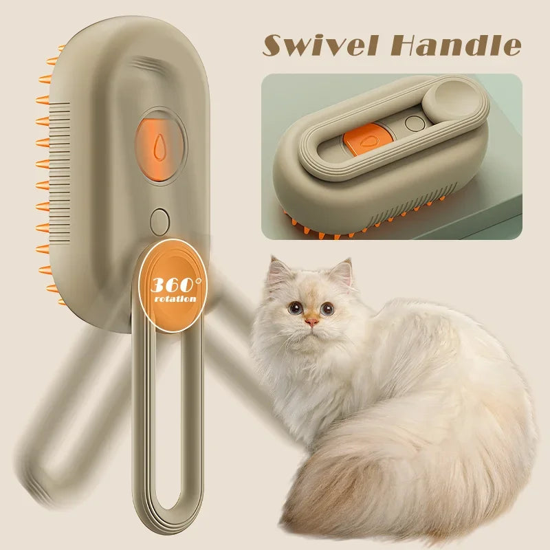 Steam Brush Cat Brush Cats Vaporizer Pet Hair Brush Remover Pets Cleaning Steamy Spray Massage Comb 3In1 Grooming Supplies